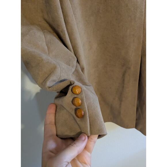 JC Pennys The Men's shop faux seuede wooden button blazer size 38L - Picture 2 of 8